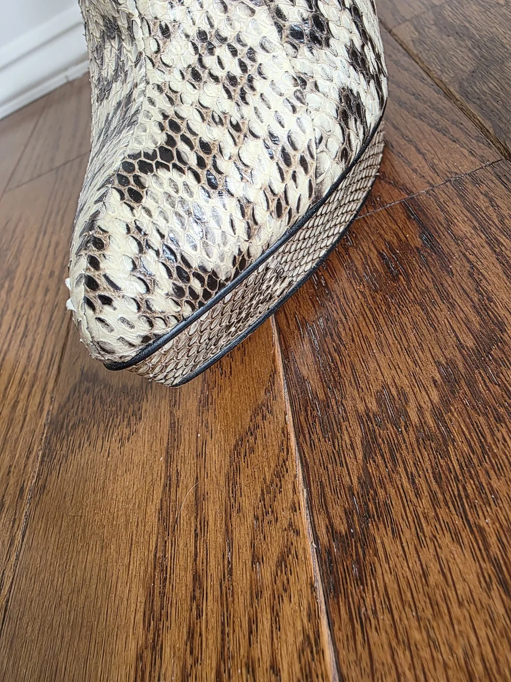 Michael Kors Collection Snake-Print Stiletto Ankle Boots - Black & Cream - Picture 6 of 6